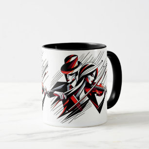 Taza Pareja abstracta con violín