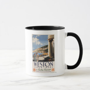 Taza Pareja con vistas al Poster del Ferrocarril Coster