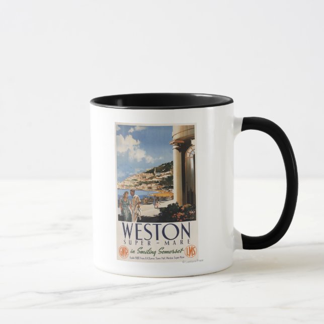 Taza Pareja con vistas al Poster del Ferrocarril Coster (Derecha)