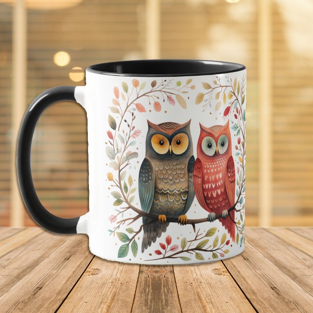 Taza Pareja de búho estilo boho (Subido por el creador)