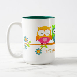 Taza Pareja De Búho Retro Cute Valentine Te Ama Owlways