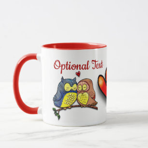 Taza Pareja de búhos de San Valentín