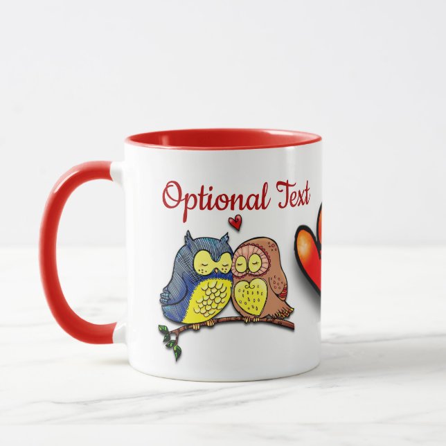 Taza Pareja de búhos de San Valentín (Izquierda)