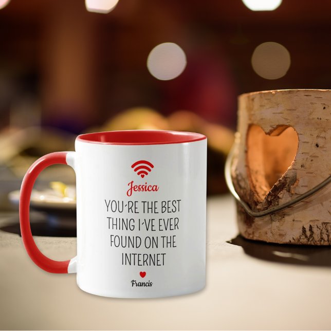 Taza Pareja de citas en línea Día de San Valentín rojo (Subido por el creador)
