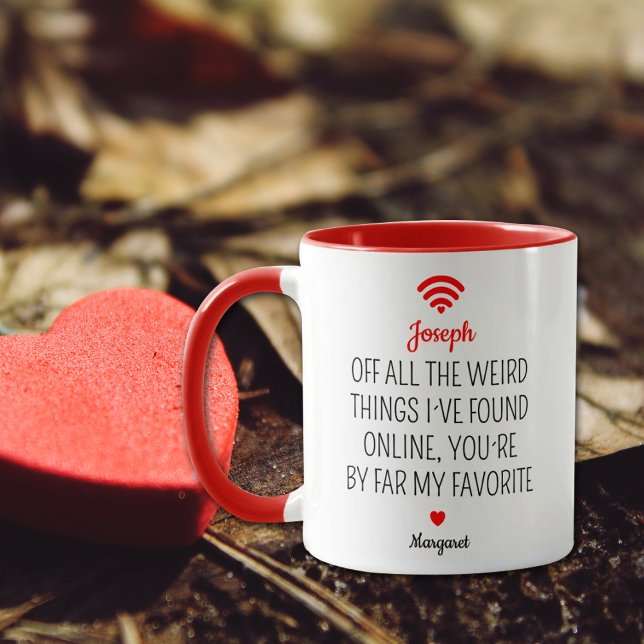 Taza Pareja de citas en línea Día de San Valentín rojo (Subido por el creador)