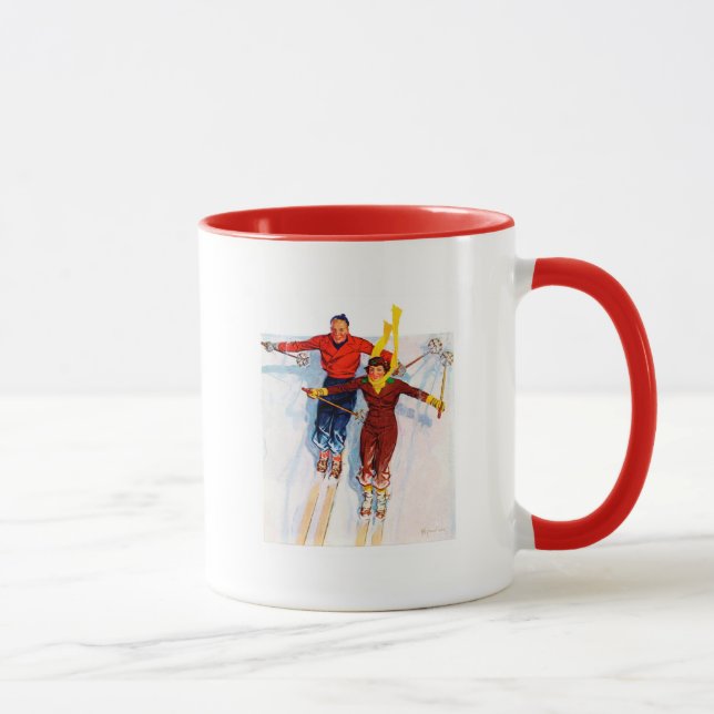 Taza Pareja de esquí cuesta abajo (Derecha)