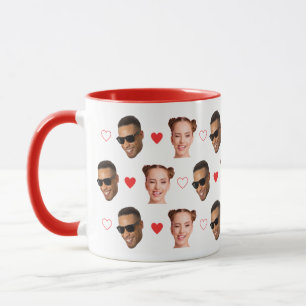 Taza Pareja de fotos de cara personalizadas para San Va