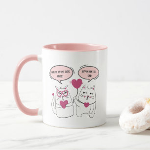 Taza Pareja de gato divertida Día de San Valentín sarcá