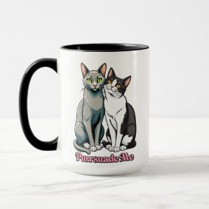 Taza Pareja de gatos dulces conversadores