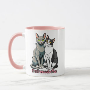 Taza Pareja de gatos dulces conversadores