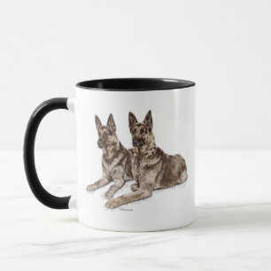 Taza Pareja de perros pastores alemanes