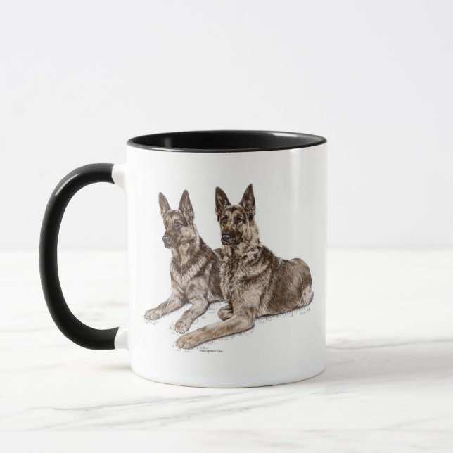 Taza Pareja de perros pastores alemanes (Izquierda)