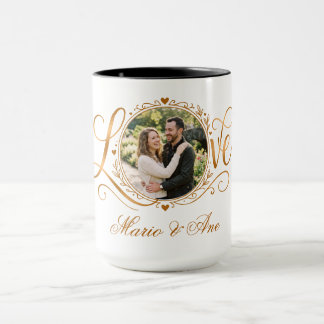 Taza Pareja Romántica Aniversario de Boda Personalizado