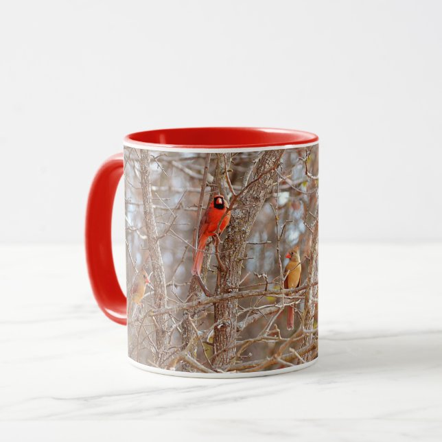 Taza Parejas De Pájaro Cardenal Cae Temporada Cuatro Pá (Anverso izquierdo)