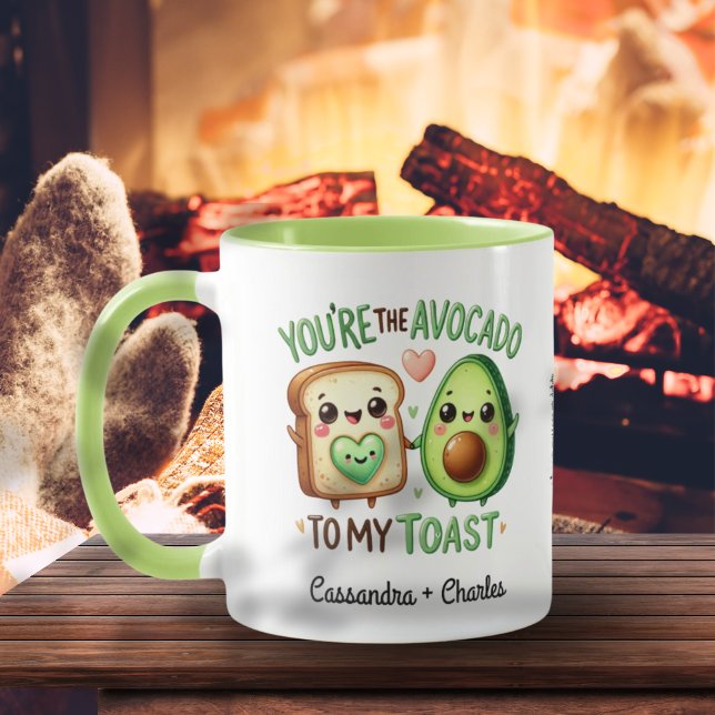 Taza Parejas de personalizado divertidas "aguacate a mi (Custom Fun Couples "Avocado to My Toast" Mug)