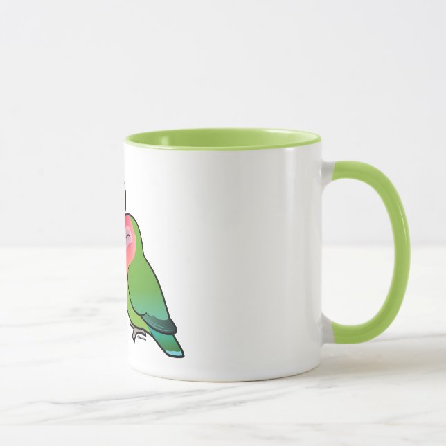 Taza pares adorables Melocotón-hechos frente del (Derecha)