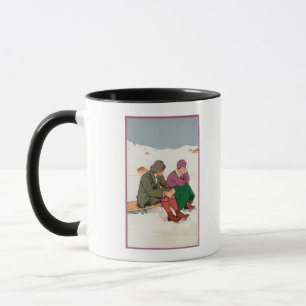 Taza Pares que toman una rotura del patinaje de hielo