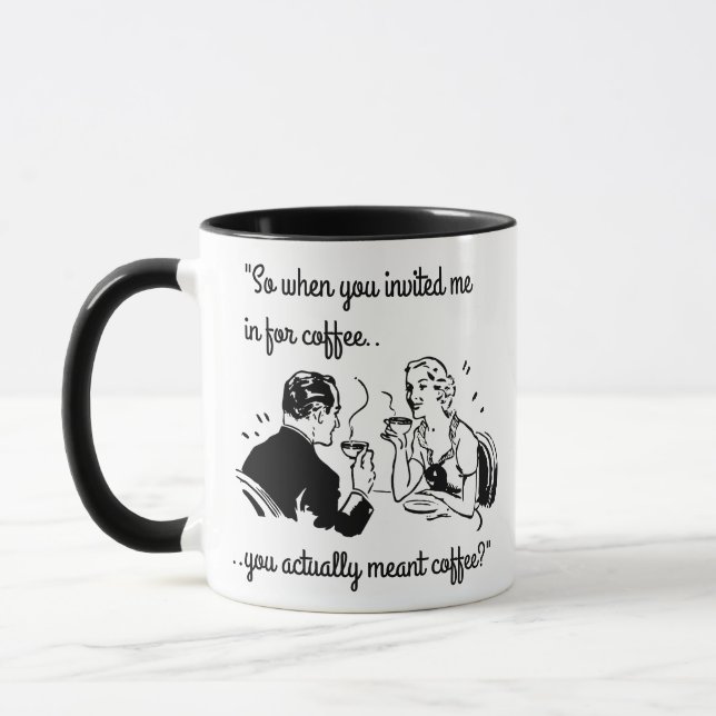 Taza Pares retros en humor divertido del café de la (Izquierda)