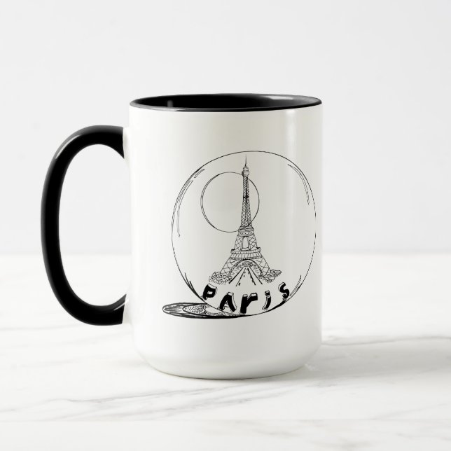Taza parís en una bola de vidrio (Izquierda)