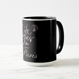 Taza París rosa, & negro 