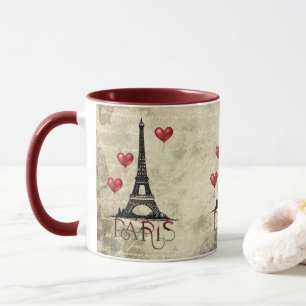 Taza París, Torre Eiffel y Parque del Corazón Rojo
