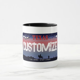 Taza paro de la placa de la matrícula del cielo de Texa