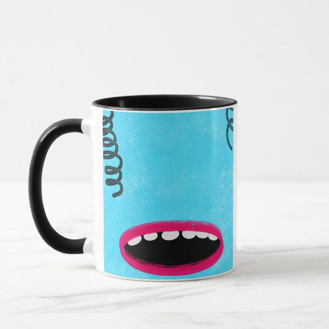 Taza paro monstruo azul claro (Izquierda)