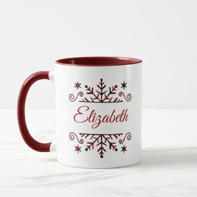 Taza Paro personalizado de copo de nieve (Izquierda)