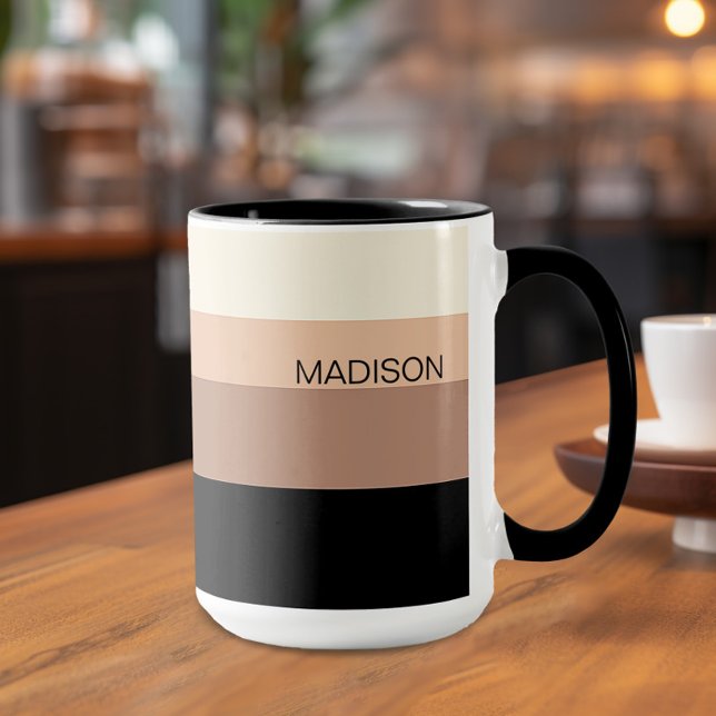 Taza Paro personalizado rayado negro y marrón (Subido por el creador)