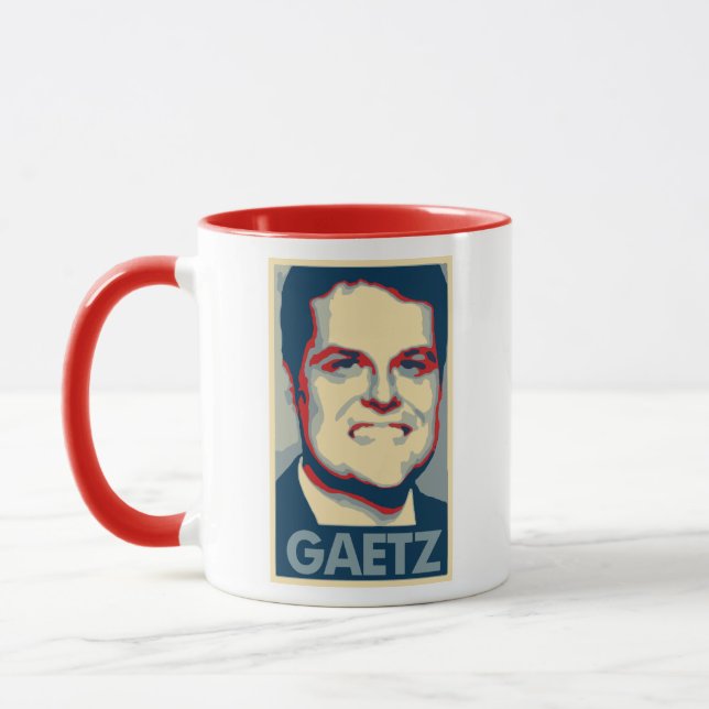 Taza Parodia política del poster de Matt Gaetz (Izquierda)