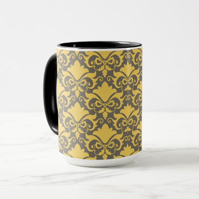 Taza Paros de Damasco de Humo Dorado (Anverso izquierdo)