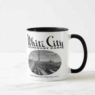 Taza Parque de atracciones blanco de la ciudad,