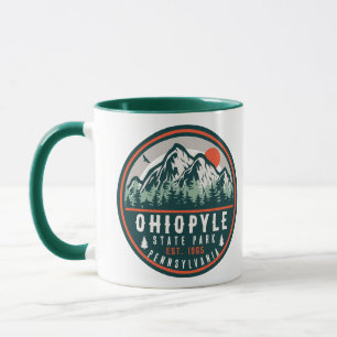 Taza Parque Estatal Ohiopyle Pennsylvania Retro Sunset