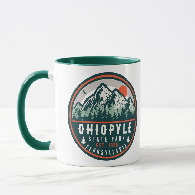 Taza Parque Estatal Ohiopyle Pennsylvania Retro Sunset (Izquierda)