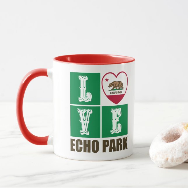 Taza Parque Heart Echo de Bandera Estatal de la Repúbli (Con donut)