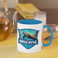 Parque nacional Biscayne Turtle Ilustracion Retro