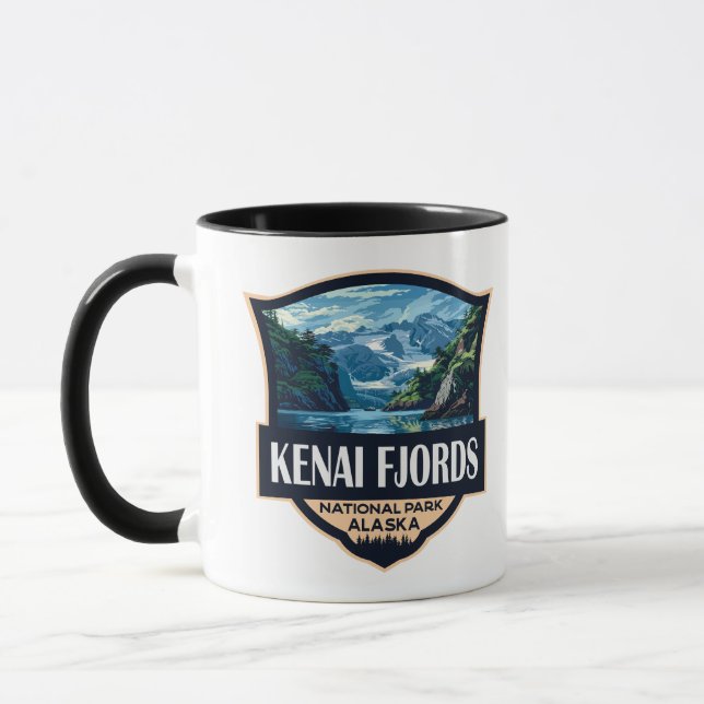Taza Parque nacional de fiordos de Kenia Ilustracion ar
