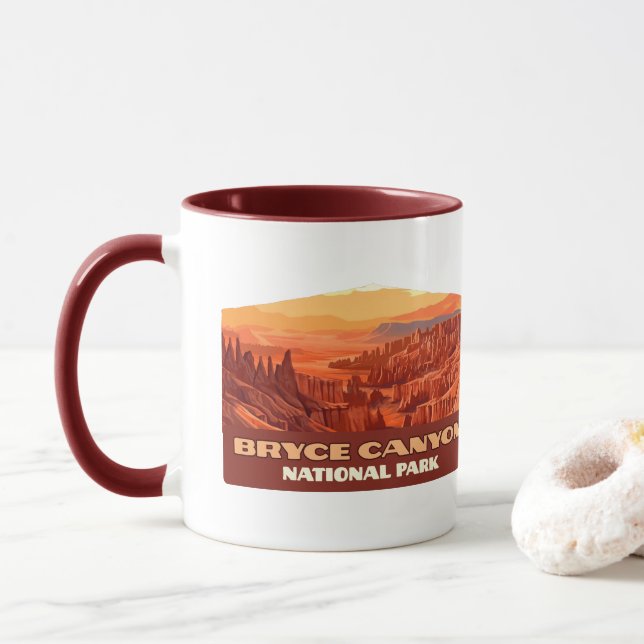 Taza Parque nacional del Cañón Bryce Montañas Utah (Con donut)