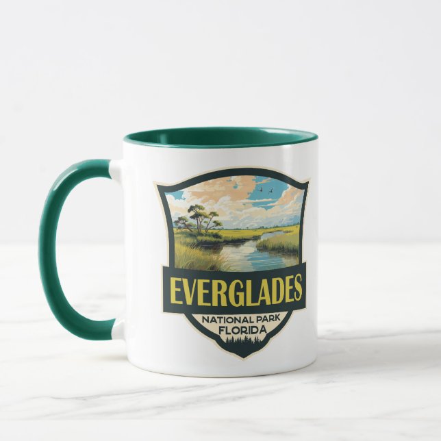 Taza Parque nacional Everglades Ilustracion Viajes Arte (Izquierda)