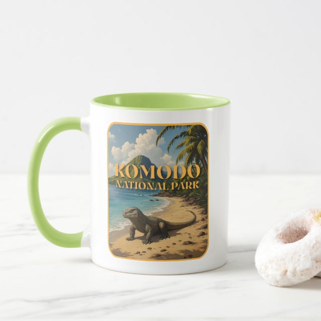 Taza Parque nacional Komodo Indonesia (Con donut)