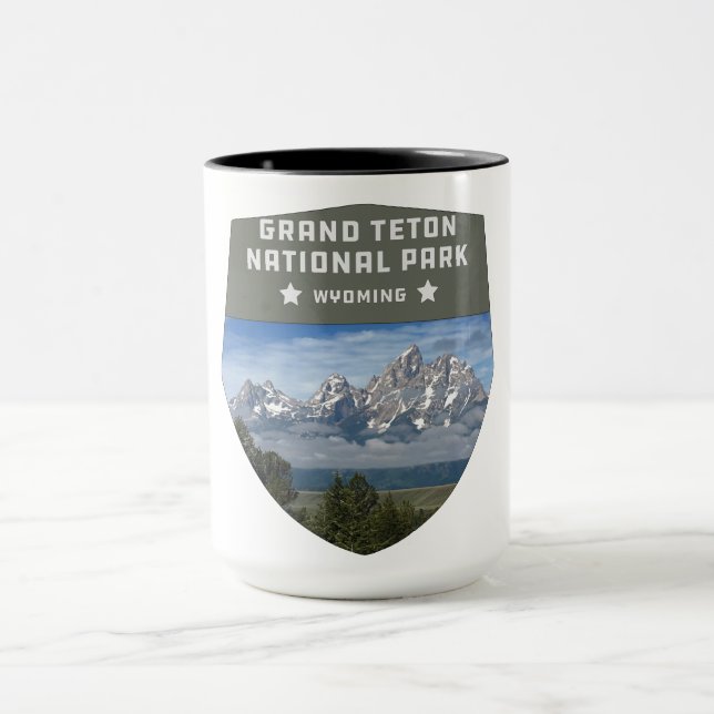 Taza parque nacional retro vintage Grand Teton (Centro)