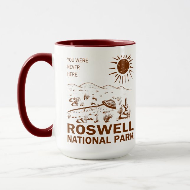 Taza Parque nacional Roswell OVNI Saucer Aliens T-S (Izquierda)
