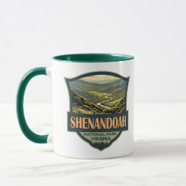 Taza Parque nacional Shenandoah Ilustracion Retro de vi
