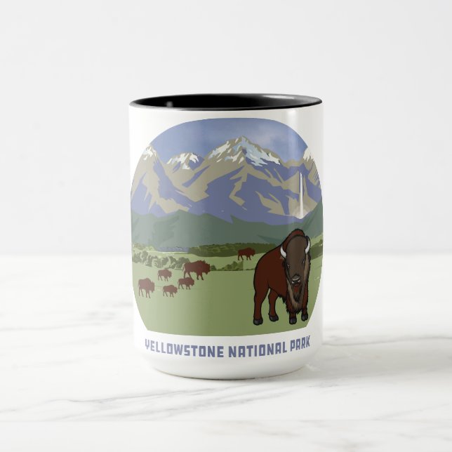 Taza Parque nacional Yellowstone Bison Mountain Classic (Centro)
