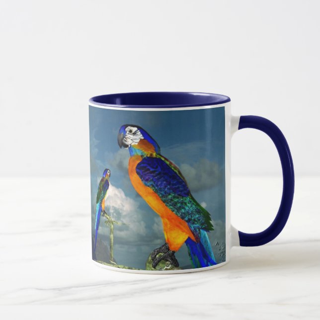TAZA PARROS HIPEROS / ARA AZUL (Derecha)