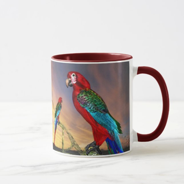 TAZA PARROS HIPEROS / ARA ROJO (Derecha)