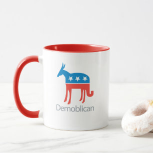 Taza Parte demócrata. Parte republicana. Demoblicano