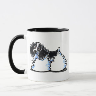 Taza Parti blanco negro cocker spaniel
