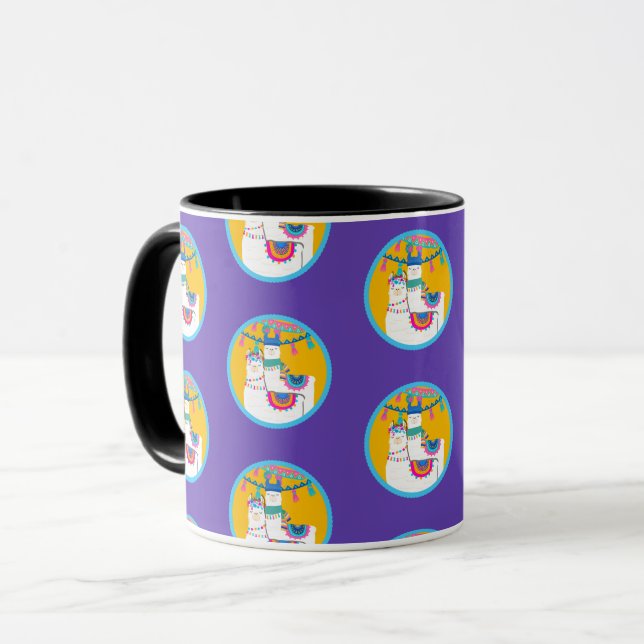 Taza Partido de cumpleaños colorido amarillo morado de  (Anverso izquierdo)