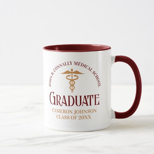 Taza Partido de Graduación de la Escuela Médica Maroon  (Derecha)